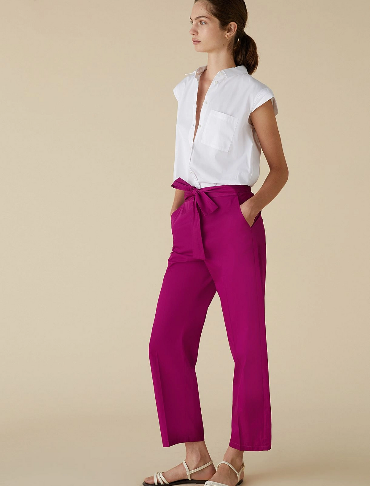 Pantalón cropped buganvilla