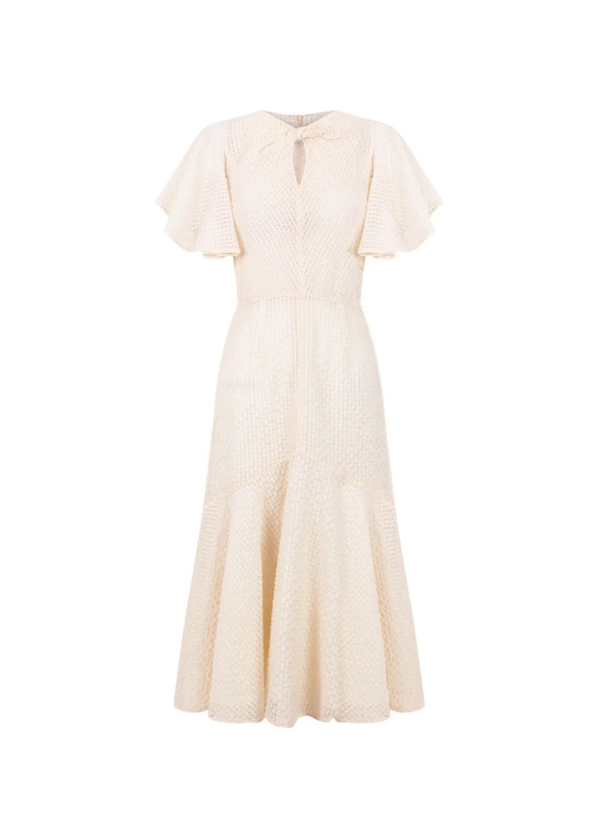 Vestido midi cuadros cruzado