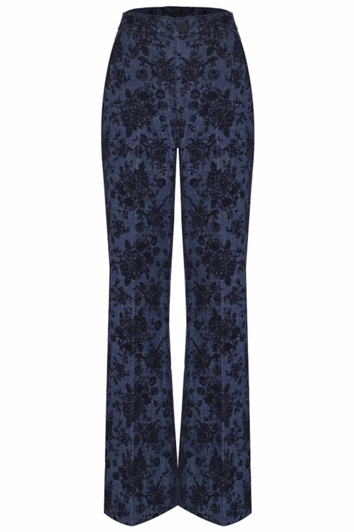 Pantalón denim estampado