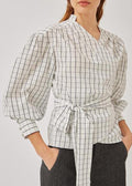 Blusa popelín cruzada cuadros